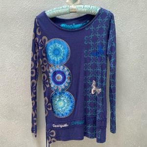 Desigual blue top SM